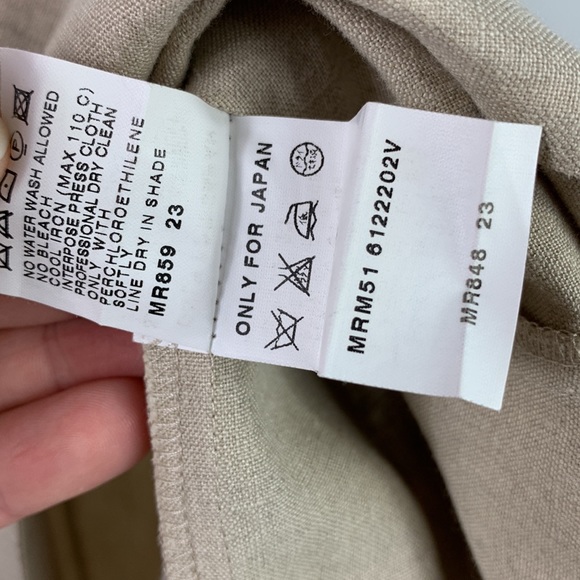 Marina Rinaldi Puro Lino Linen Green Contrast Trim Side Slit Button Midi Dress - Picture 5 of 15